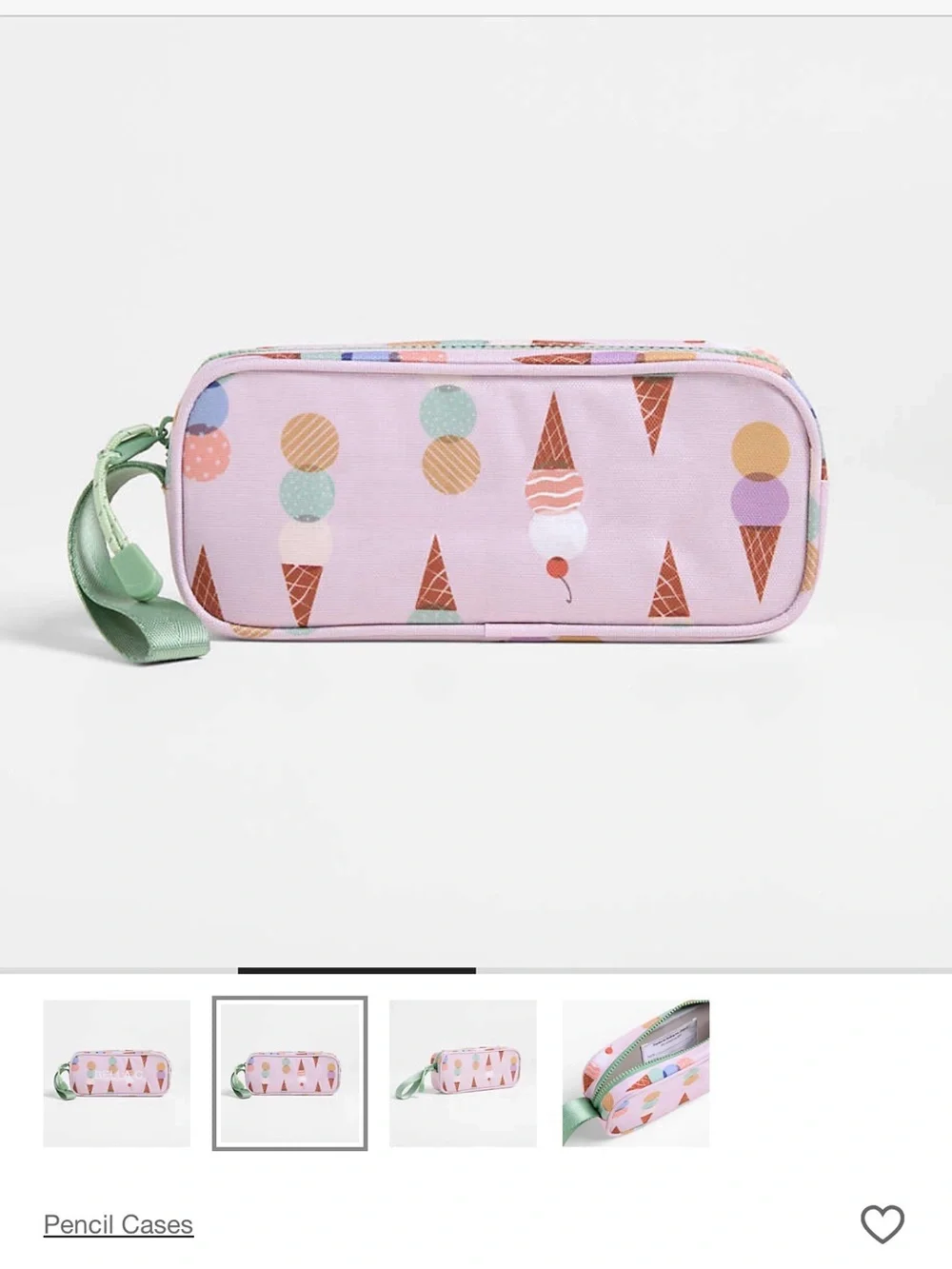 Crate & Barrel Kids Pink Ice Cream Print Backpack & Pencil Case - Medium